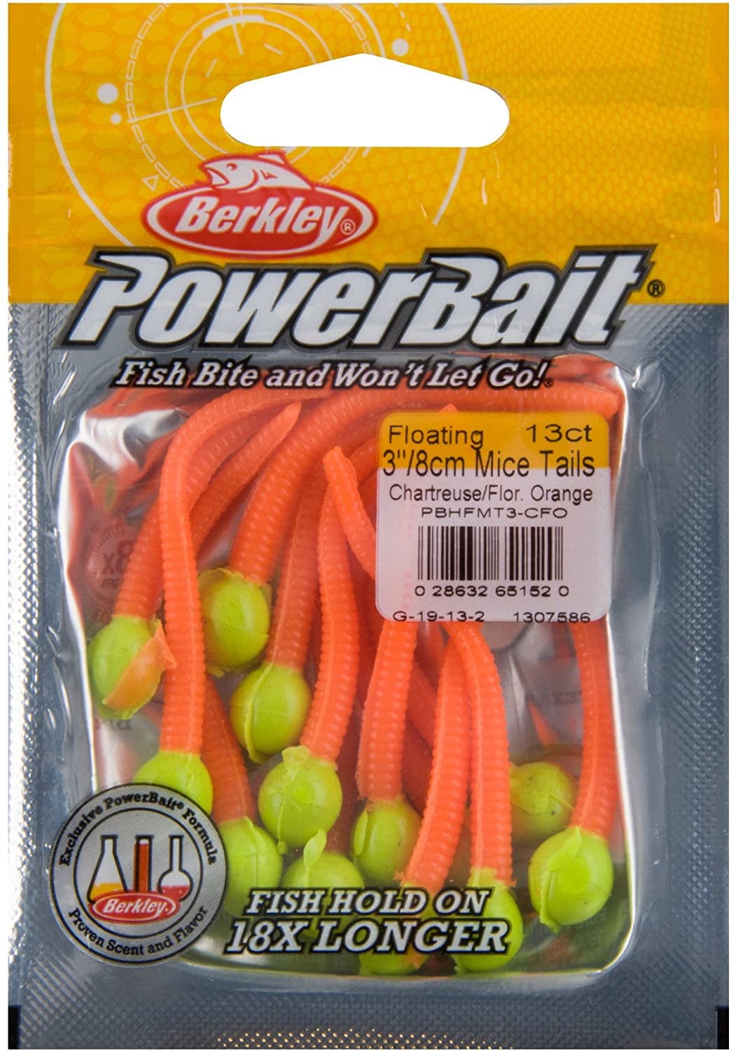 Berkley Powerbait Floating Mice Tails Chartreuse/Fluorescent Orange, 3 –  KOL PET