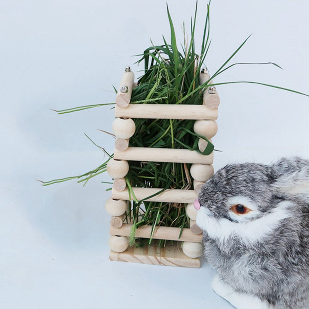Chinchilla Rabbits Hay Feeder Guinea Hay Holder Food Dispenser Wood Animals & Pet Supplies > Pet Supplies > Small Animal Supplies > Small Animal Food SunniMix