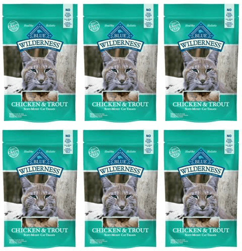 BLUE Wilderness Chicken & Trout Soft-Moist Treats for Cats 12Oz (6 X 2Oz) Animals & Pet Supplies > Pet Supplies > Cat Supplies > Cat Treats Blue Buffalo