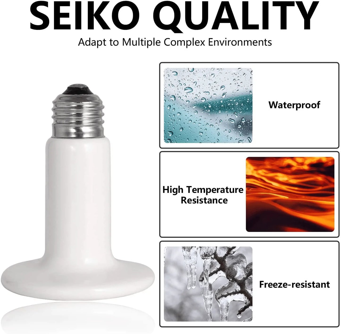 BOEESPAT 60W/100W/150W 2 Pack Ceramic Heat Emitter Bulb, Reptile Heat Lamp Brooder Coop Pet No Light No Harm for Pets Amphibians Hamsters Snakes Birds Poultry Chicken Coop Habitats (White) Animals & Pet Supplies > Pet Supplies > Reptile & Amphibian Supplies > Reptile & Amphibian Habitats BOEESPAT