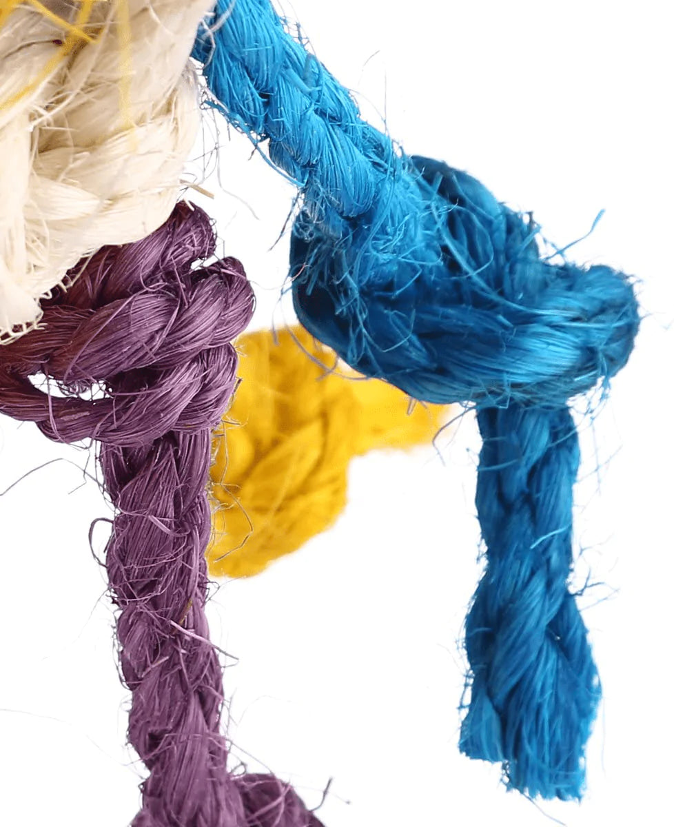 Bvanki Bird Toy, Colorful Knots Block Chewing Toy, Bird Climbing Hanging Toy, Large Parrot Cage Toys, Preening Toy with Natural Food Coloring (Large) Animals & Pet Supplies > Pet Supplies > Bird Supplies > Bird Toys Bvanki