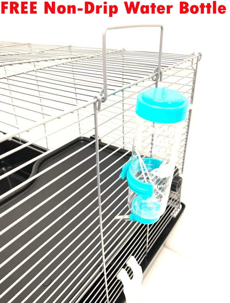 Universal 2-Story Small Animal Critter Home House Habitat Cage Tight 3/8-Inch Bar Spacing for Hamster Guinea Pig Mouse Mice Rat Hedgehog Gerbil Animals & Pet Supplies > Pet Supplies > Small Animal Supplies > Small Animal Habitats & Cages Mcage