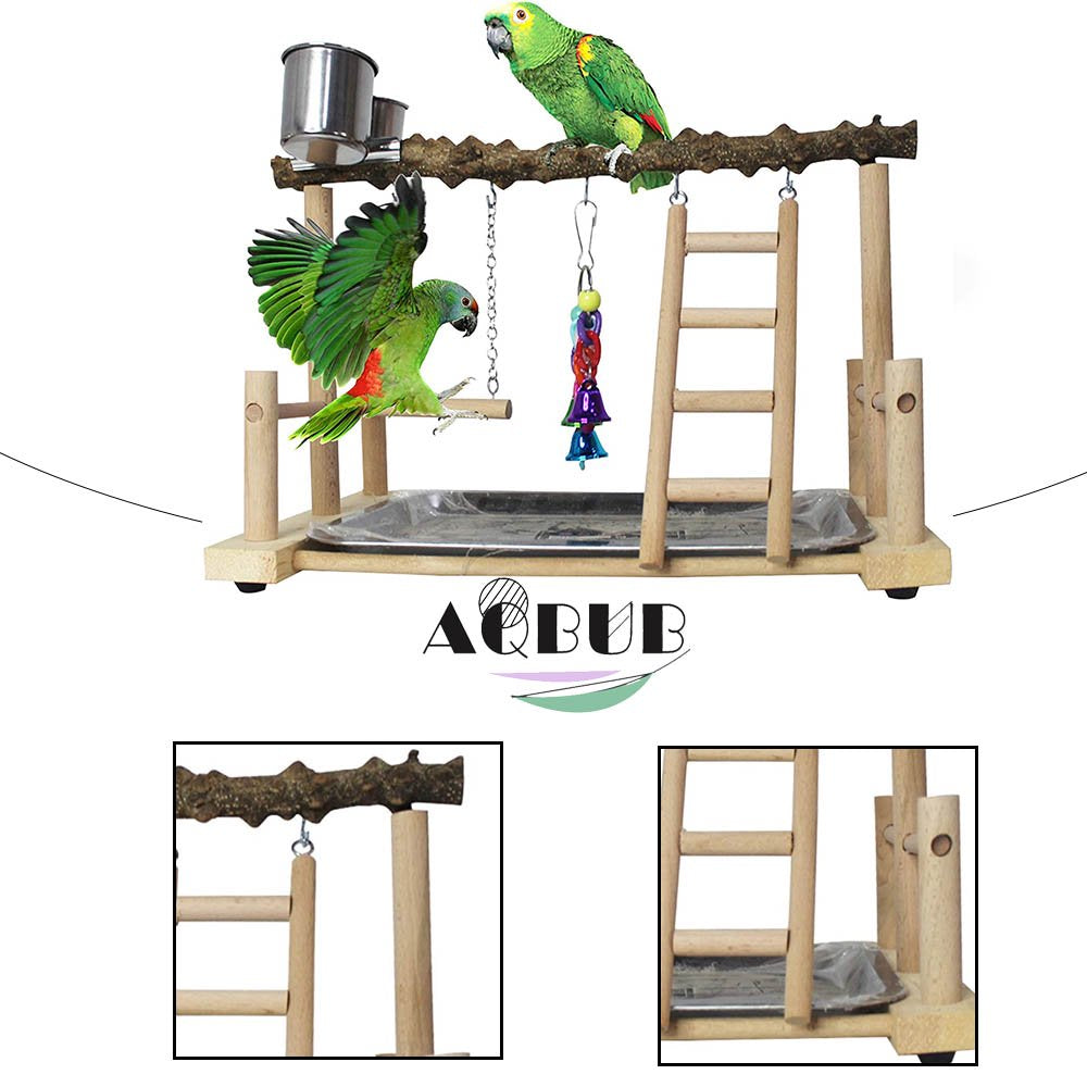 Bird Playground Bird Cage Game Rack Pet Bird Perch Platform Rack Parrot Play Gym Parrot Cage Decorated Parrot Perch Feed Seed Cup Ladder Small Animal Chew Toy Parrot Parrot Animals & Pet Supplies > Pet Supplies > Bird Supplies > Bird Gyms & Playstands KOL PET