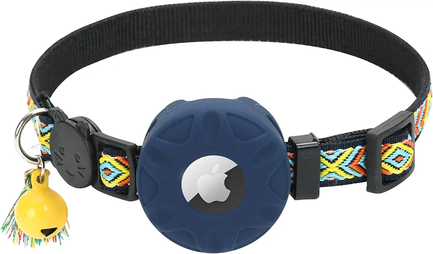 Airtag Cat Collar,Daboqed Kitten Collar Adjustable Breakaway Collar with Safety Buckle and Silicone Airtag Holder Case Compatible with Airtag Pet Collar for Female Girl Cats Male Boy Cats(Mint Green) Electronics > GPS Accessories > GPS Cases DaboQed Green