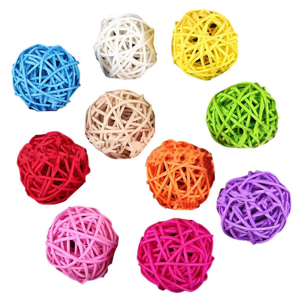 Nomeni Rattan Balls Bird Toys DIY Accessories Toy for Parrot Budgie Parakeet Cockatiel African G^Rey C^Ockatoo 10Pcs Animals & Pet Supplies > Pet Supplies > Bird Supplies > Bird Toys nomeni