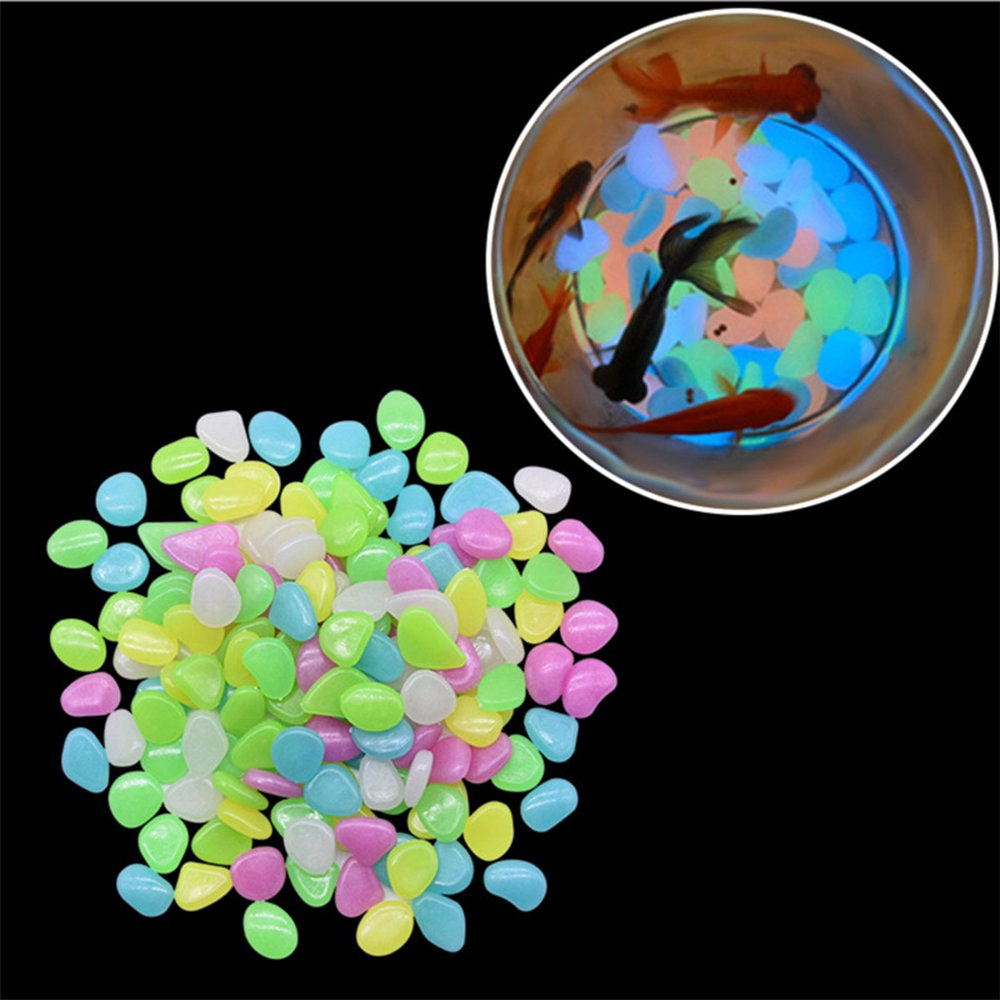 Duety 100PCS Glow in the Dark Pebbles, Glowing Rocks for Aquarium Decoration, Outdoor Decor, Garden Lawn Yard, Walkway, Fish Tank, Pathway, Driveway Animals & Pet Supplies > Pet Supplies > Fish Supplies > Aquarium Decor Duety