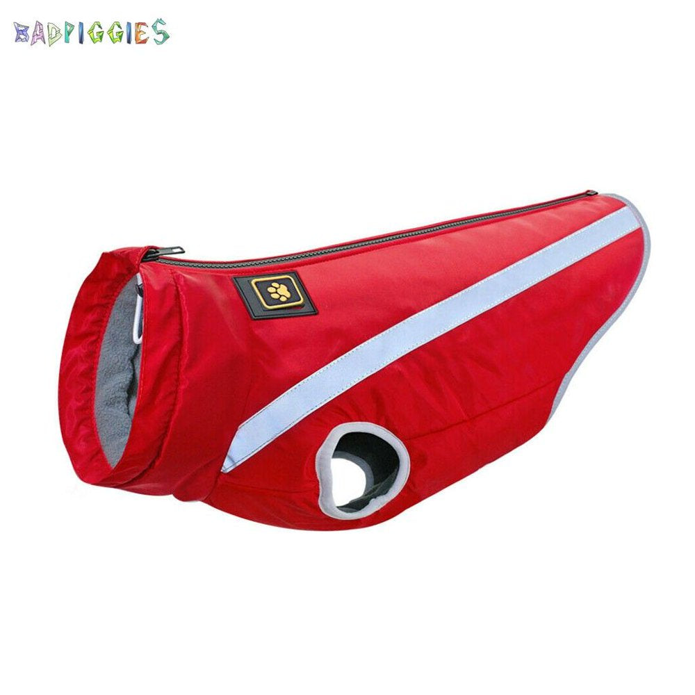 Badpiggies Reflective Dog Coat Winter Jacket, Waterproof Warm Pet Vest Snowsuit Windproof Outdoor Apparel for Medium Large Dogs Walking (XL, Red) Animals & Pet Supplies > Pet Supplies > Dog Supplies > Dog Apparel BadPiggies