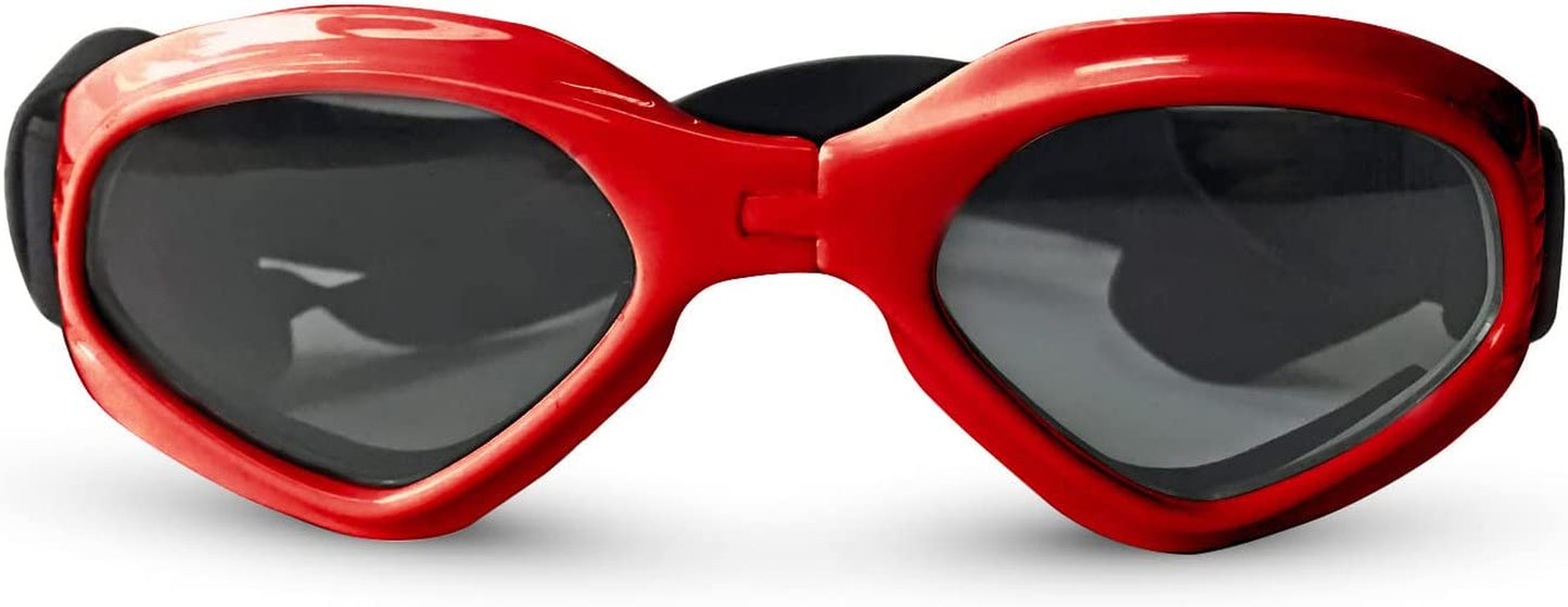 Small Dog Goggles Sun' UV Protection Puppy Goggles Windproof Small Pet Sunglasses for Eyes Protection (Black) Animals & Pet Supplies > Pet Supplies > Dog Supplies > Dog Apparel guangzhoucailanzimaoyiyouxiangongsi Red