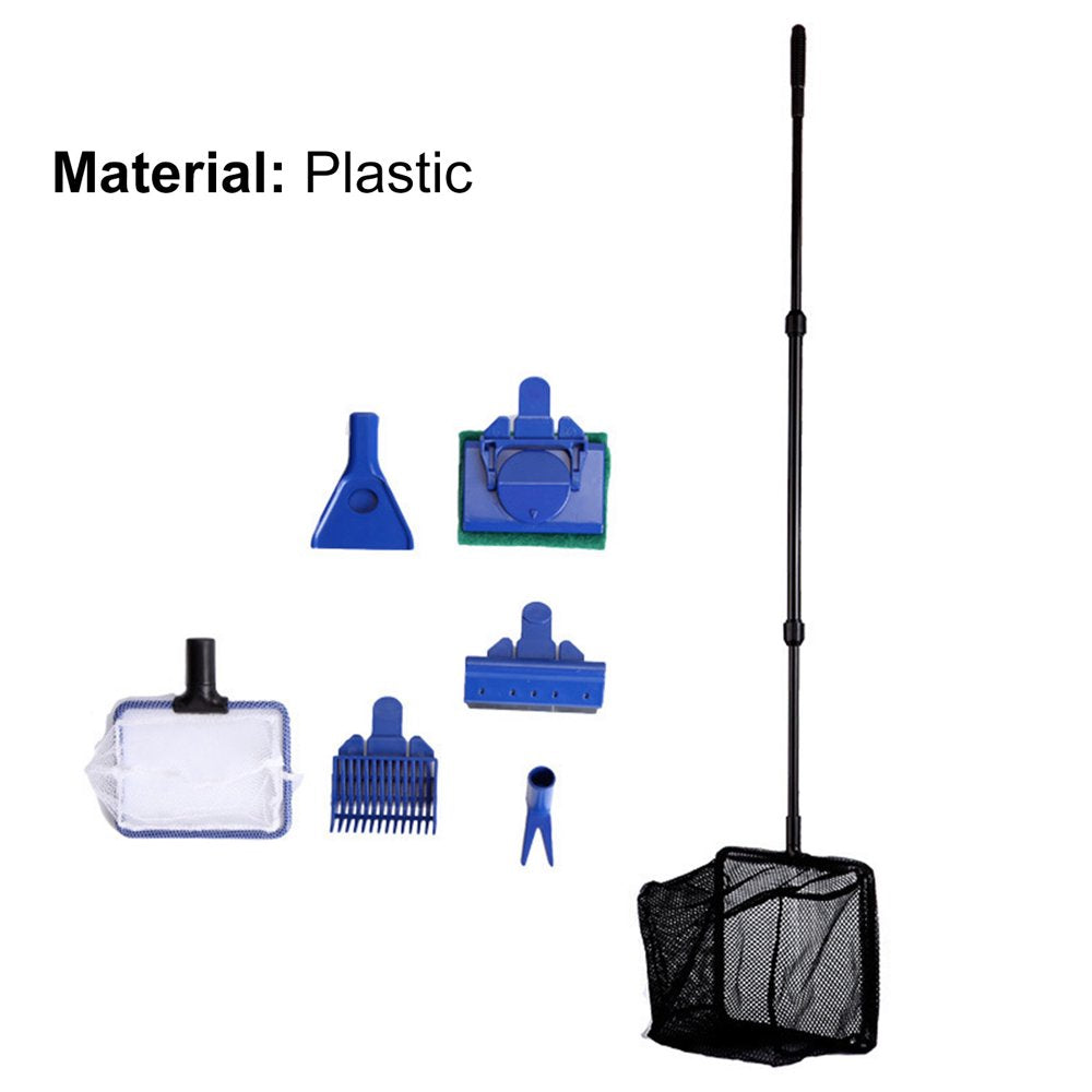 UDIYO 1 Set Aquarium Cleaning Kit with Long Telescopic Handle Algae Scraping 6 in 1 Fish Tank Gravel Waterweed Cleaning Tool Aquarium Supplies Animals & Pet Supplies > Pet Supplies > Fish Supplies > Aquarium Cleaning Supplies UDIYO
