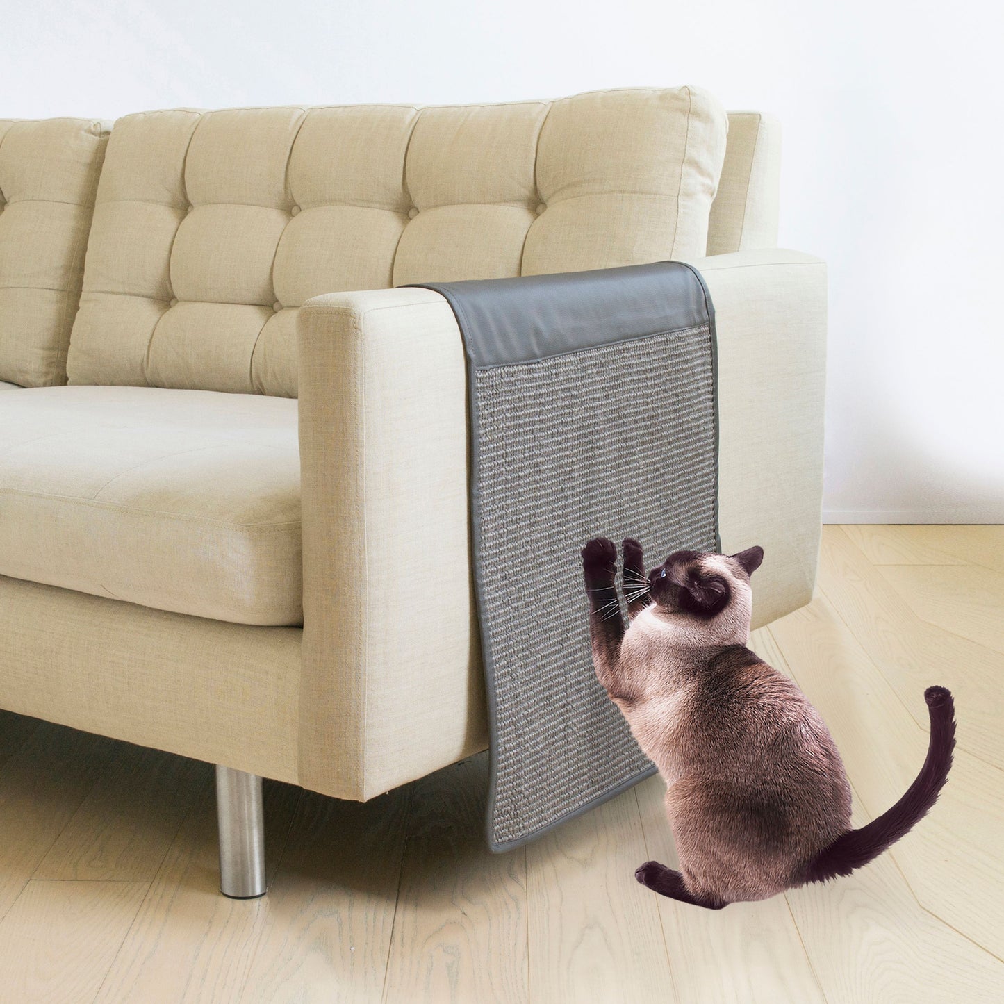 Precious Tails Cat Scratching Sofa Guard Vegan Leather Furniture Protector Animals & Pet Supplies > Pet Supplies > Cat Supplies > Cat Furniture Precious Tails Gray