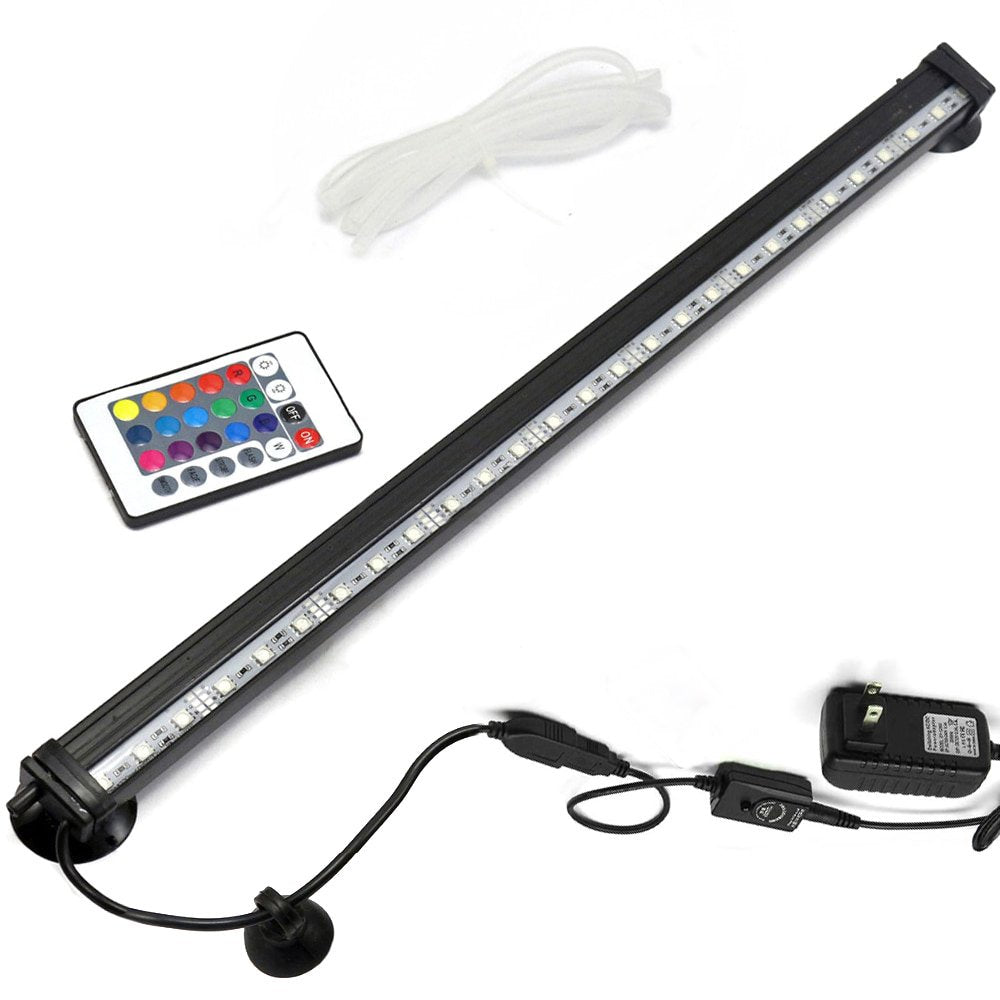 OUSITAID Aquarium LED Bubble Light - Air Bubbler with 16 Colors Changing Leds, Remote Control Aquarium Light for Fish Tank,18 Leds,12-Inch,Rgb Remote Control Color Underwater Aquarium Fish Tank Light Animals & Pet Supplies > Pet Supplies > Fish Supplies > Aquarium Lighting OUSITAID