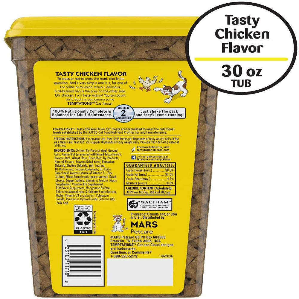 Temptations Classic Crunchy and Soft Cat Treats, Tasty Chicken Flavor, 30 Oz. Animals & Pet Supplies > Pet Supplies > Cat Supplies > Cat Treats Mars Petcare