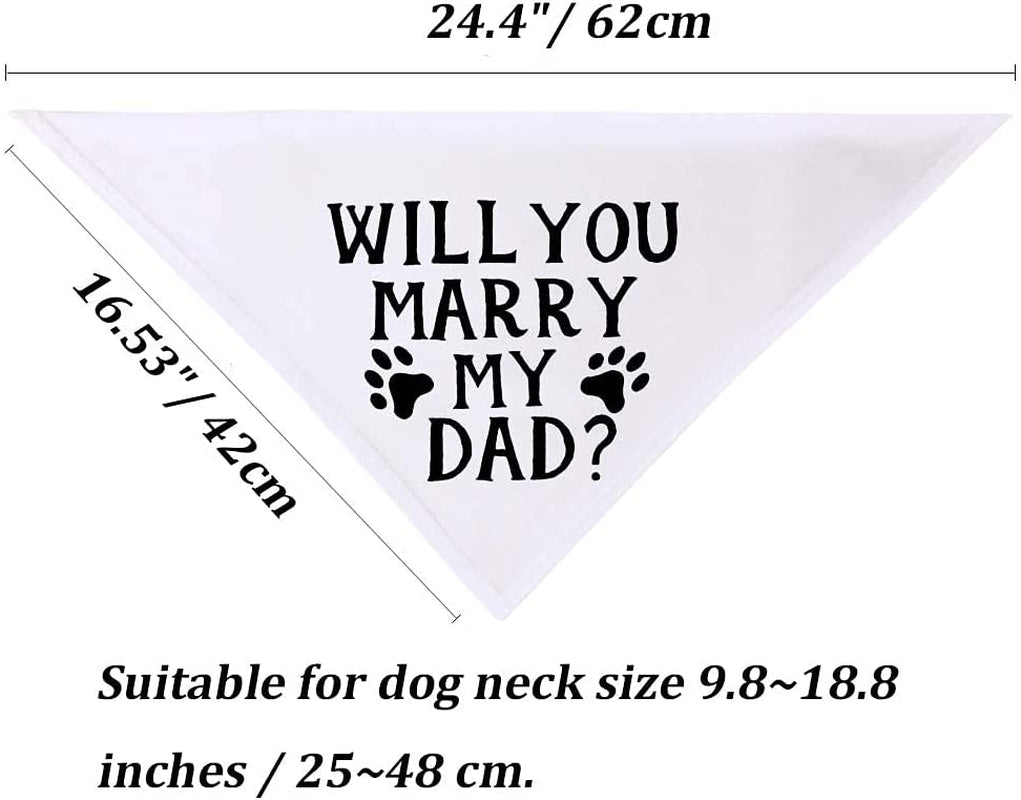 Will You Marry My Daddy Dog Bandana, Dog Wedding Bandana, Dog Engagement Announcement, Wedding Photo Prop, Pet Scarf, Pet Accessories (2 Pack) Animals & Pet Supplies > Pet Supplies > Dog Supplies > Dog Apparel MY
