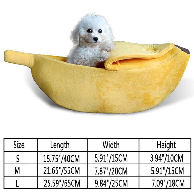 Stylish Pet Dog Cat Banana Bed House Pet Boat Dog Cute Cat Snuggle Bed Soft Yellow Cat Bed Sleep Nest for Cats Kittens Animals & Pet Supplies > Pet Supplies > Cat Supplies > Cat Beds SNHENODA