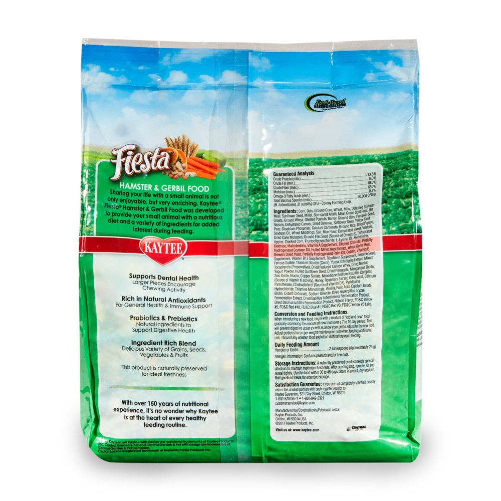 Kaytee Fiesta Hamster and Gerbil Food 4.5 Lb, Fortified Gourmet Diet Animals & Pet Supplies > Pet Supplies > Small Animal Supplies > Small Animal Food Central Garden and Pet