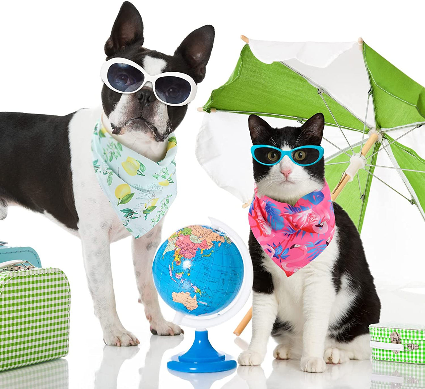 50 Pieces Summer Dog Bandanas Bulk Hawaiian Bandanas Bibs Triangle Dog Scarf Dog Kerchief Set Dog Bandanas with Fruit Leave Flamingo Patterns for Summer Pet Costume Accessories Decoration Animals & Pet Supplies > Pet Supplies > Dog Supplies > Dog Apparel Chunful