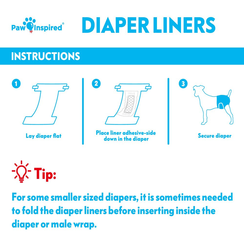 Paw Inspired 30Ct Dog Diaper Liners Diaper Pads | Washable Reusable Female Dog Doggie Pet Diapers and Male Wraps Belly Bands Cover Inserts | Period Menstrual Pads for Dogs | Puppy Diapers Pads Inserts Animals & Pet Supplies > Pet Supplies > Dog Supplies > Dog Diaper Pads & Liners Paw Inspired