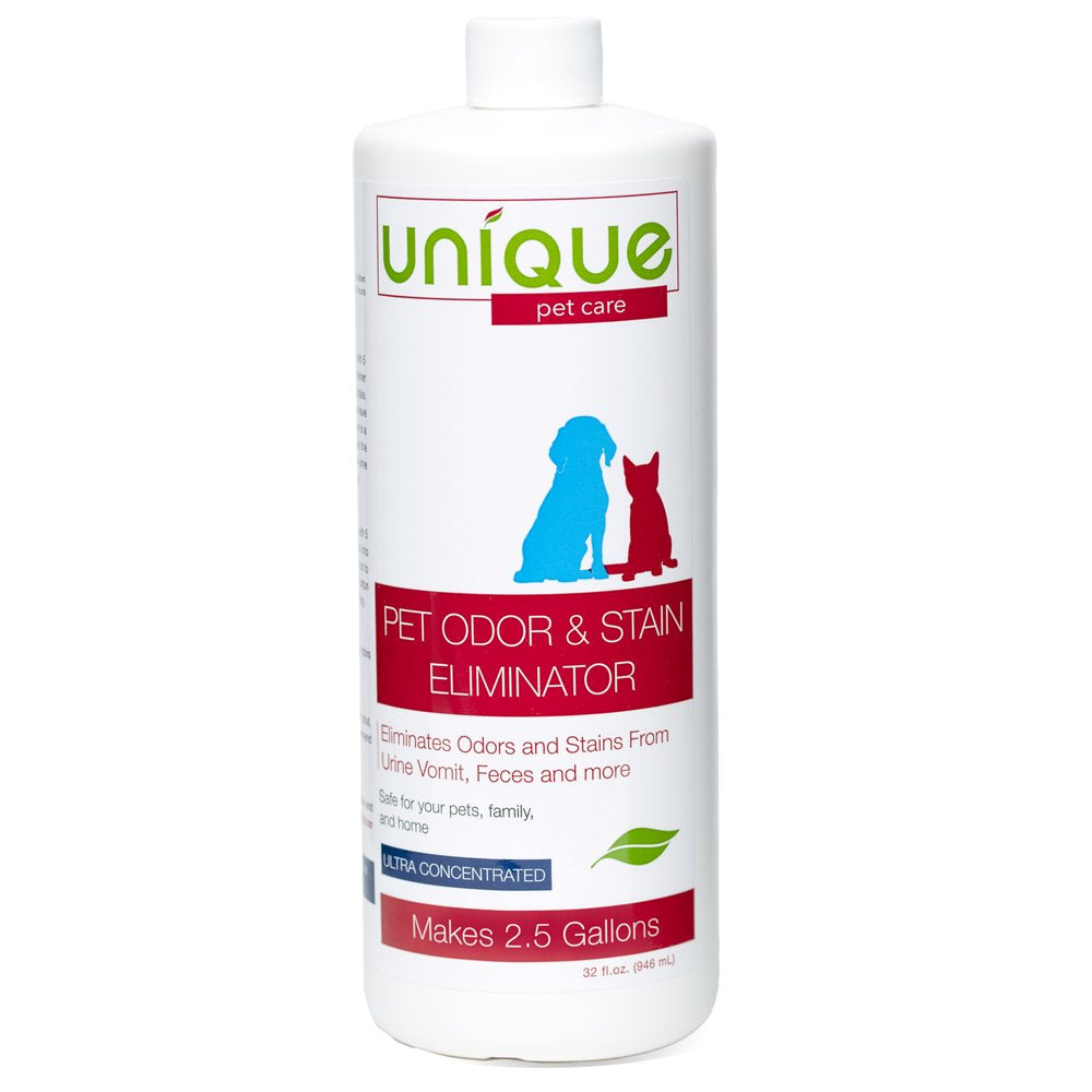 Unique Pet Odor and Stain Eliminator 128 Oz. Concentrate Makes over 10 Gallons of Stain and Odor Remover Animals & Pet Supplies > Pet Supplies > Dog Supplies > Dog Kennels & Runs Unique Manufacturing & Marketing 32 oz. Concntrate