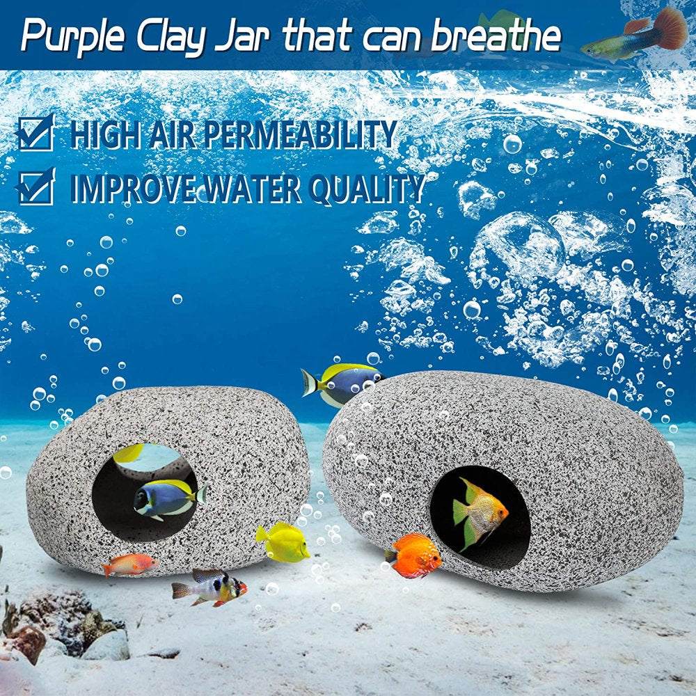 Aquarium Cave Decorations, Betta Hideout Fish Tank Accessories, Shrimp Cichlid Natural Breeding Hiding Cave Stones, Small Fish Tank Hideaway Decor, Betta Hide Toys Fish Rock House Animals & Pet Supplies > Pet Supplies > Fish Supplies > Aquarium Decor Power by Wear