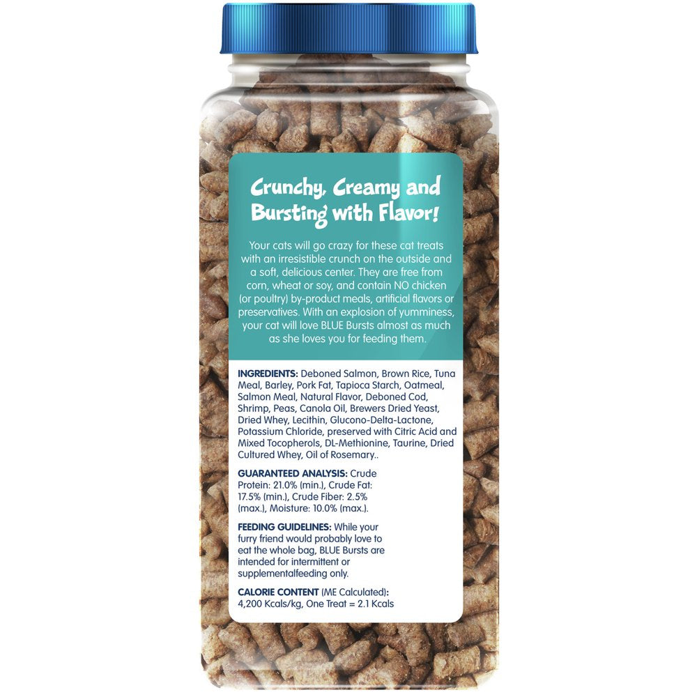 Blue Buffalo Bursts Seafood Flavor Crunchy Treats for Cats, Whole Grain, 12 Oz. Tub Animals & Pet Supplies > Pet Supplies > Cat Supplies > Cat Treats Blue Buffalo