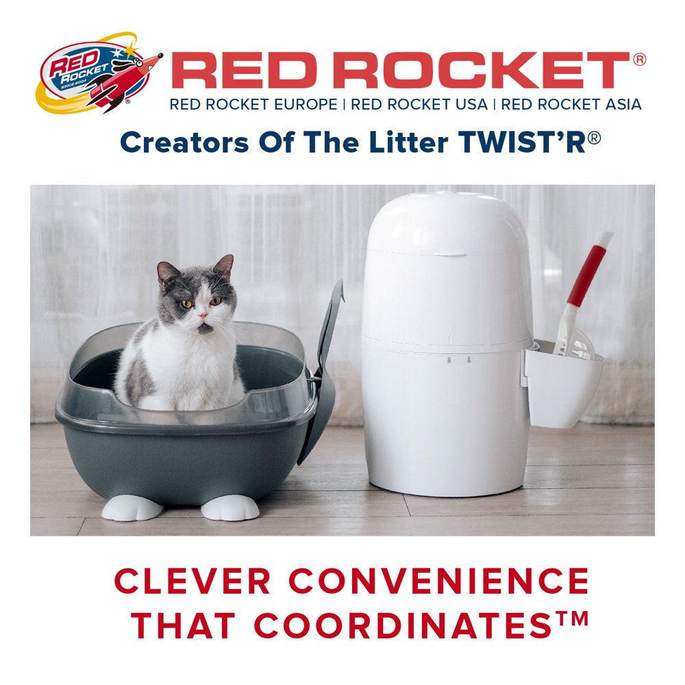 Red Rocket XL Cat Litter Disposal System with Litter Scoop, LITTER TWIST'R Handle Mode Odors Free Patented Twist Technology Litter Pail (8L) Animals & Pet Supplies > Pet Supplies > Cat Supplies > Cat Litter RED ROCKET