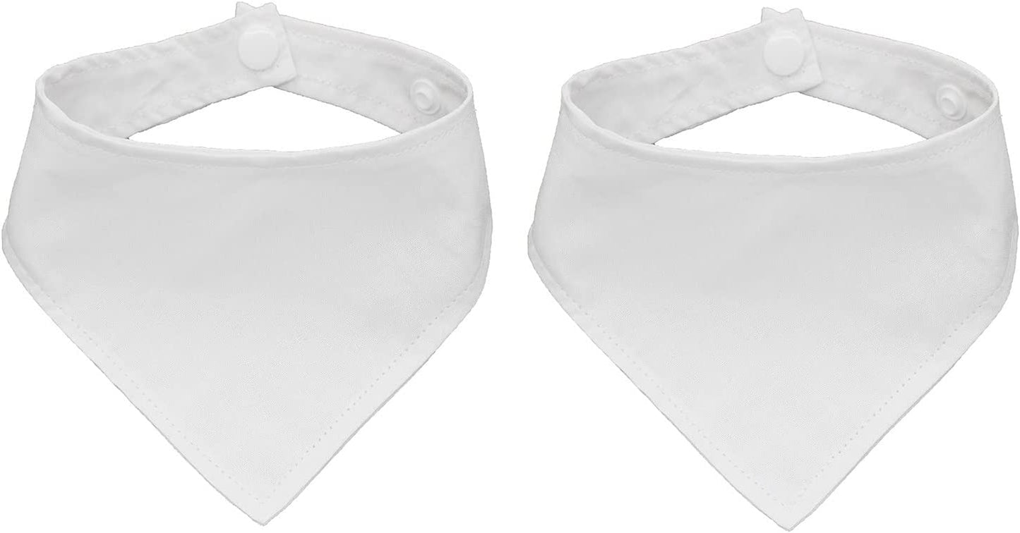 Eechicspace Plain Dog Bandana Blank Scarf Black Cotton for Small Medium Large Dogs 2 Pack Animals & Pet Supplies > Pet Supplies > Dog Supplies > Dog Apparel EechicSpace White Extra Small (Pack of 2)