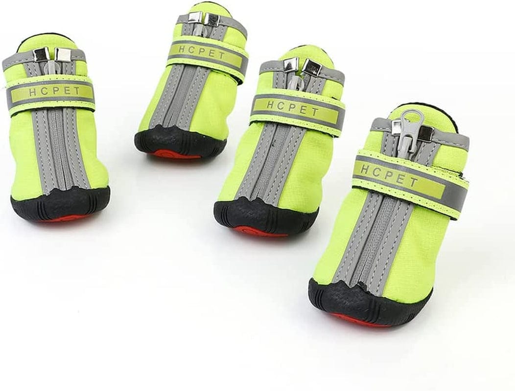 CAPT.SNOOZE Waterproof Pet Dog Paw Shoes Warm Anti-Slip Snow Boots Dog Footwear Paw Protectors for Dogs Cats(Xxl,Red) Animals & Pet Supplies > Pet Supplies > Dog Supplies > Dog Apparel CAPT.SNOOZE Green XXL