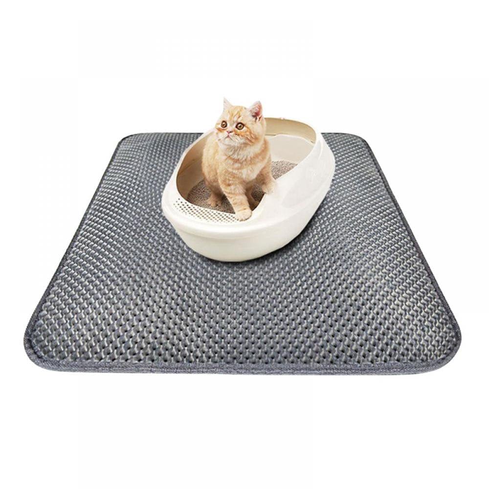 Cat Litter Mat, Litter Box Mat,Honeycomb Double Layer Trapping Litter Mat Design,Waterproof Urine Proof Kitty Litter Mat,Easy Clean Scatter Control Animals & Pet Supplies > Pet Supplies > Cat Supplies > Cat Litter Box Mats Hardlegix Gray