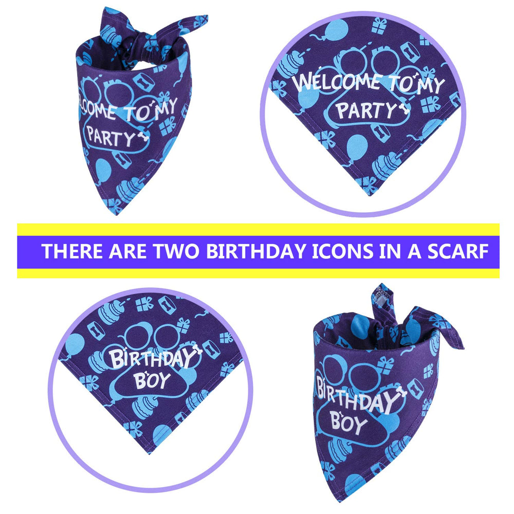 ROZKITCH Dog Birthday Party Set Supplies Boys and Girls Dog Birthday Decorations Bandana Scarf Hat Scarfs Balloons Animals & Pet Supplies > Pet Supplies > Dog Supplies > Dog Apparel ROZKITCH