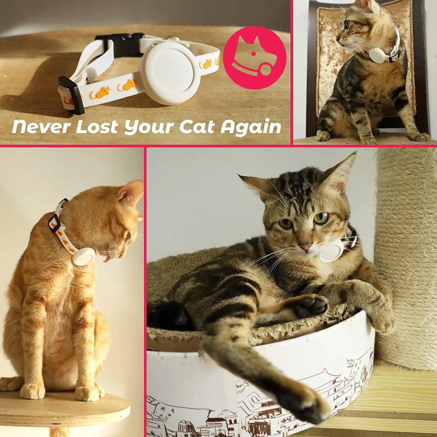 FOSSA Airtag Cat Collar W/ Bell, White Electronics > GPS Accessories > GPS Cases FOSSA