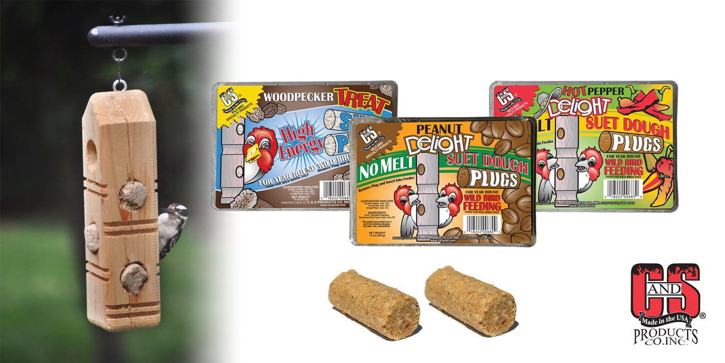 C&S Hot Pepper Delight, Suet Plugs, 12 Oz, Wild Bird Food, 12 Pack Animals & Pet Supplies > Pet Supplies > Bird Supplies > Bird Food C&S Products Company