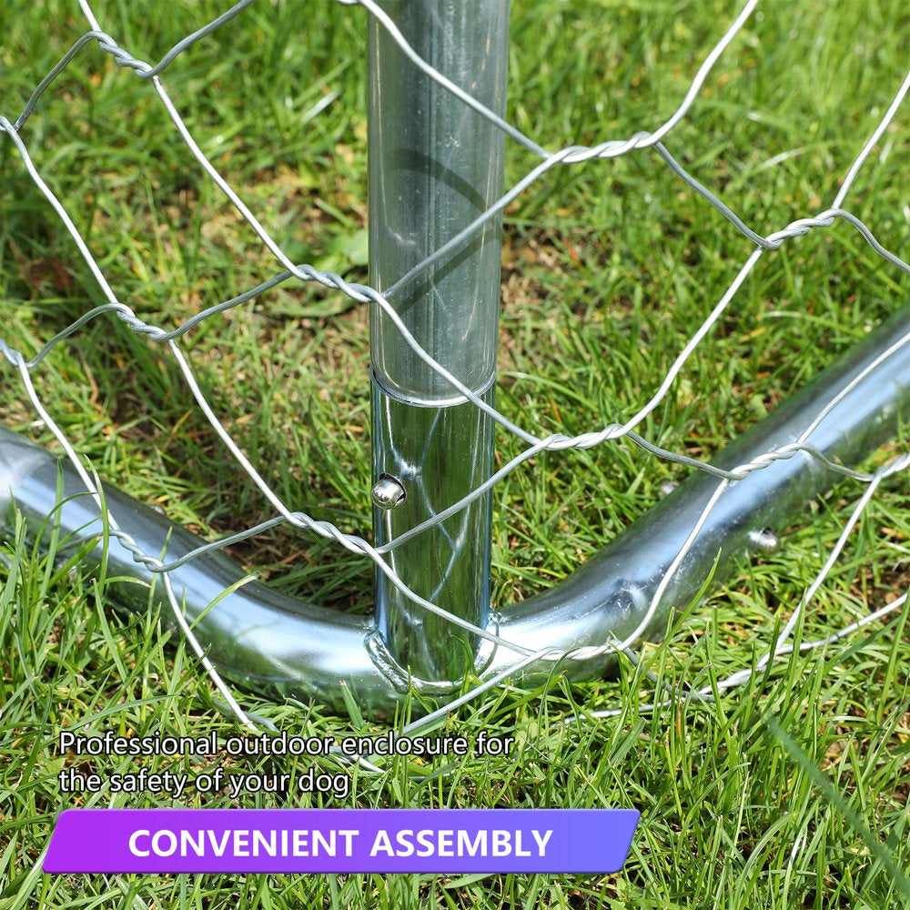 LVUYOYO Outdoor Dog Kennel Heavy Duty Dog House with Water Resistant Cover Dog Cage Pet Resort Kennel Steel Fence with Secure Lock Mesh Animals & Pet Supplies > Pet Supplies > Dog Supplies > Dog Houses LVUYOYO