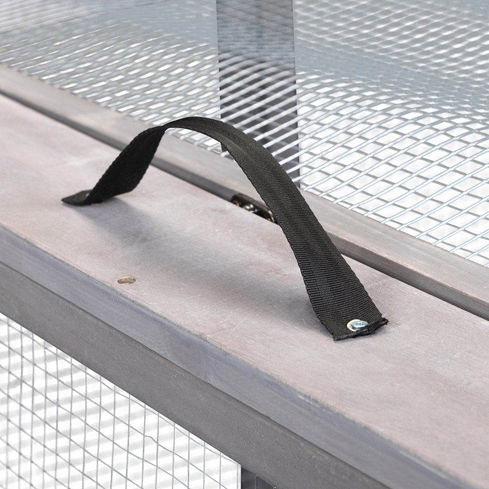 Kepooman Small Animal Folding Enclosure, Outdoor for Rabbits Chicks Guinea Pigs Wood Playpen with Roosting Bar, Gray Animals & Pet Supplies > Pet Supplies > Dog Supplies > Dog Kennels & Runs Kepooman