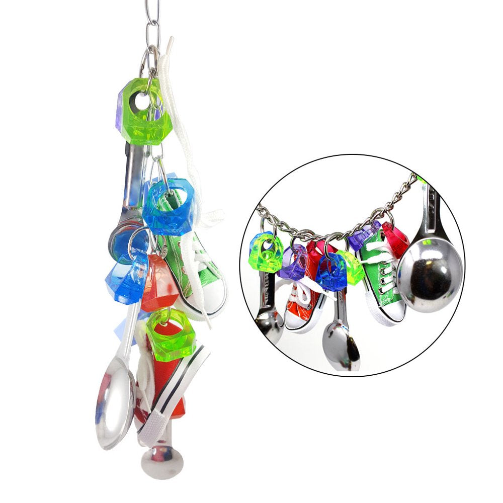 Petequip Bird Spoon Sneaker Toy Cage Spoon Hanging Climbing Bite Chewing Pet Swing Toy Random Color Animals & Pet Supplies > Pet Supplies > Bird Supplies > Bird Gyms & Playstands PetEquip