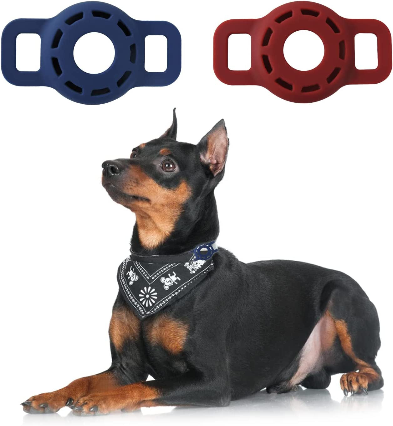 Funincrea 2 Pcs Airtag Case for Dog Collar, Anti-Scratch Silicone Airtag Dog Collar Holder GPS Tracker Case Compatible with Apple, Airtag Protective Case for Pet Collar (Luminous Green/Luminous Pink) Electronics > GPS Accessories > GPS Cases FuninCrea Red/Blue