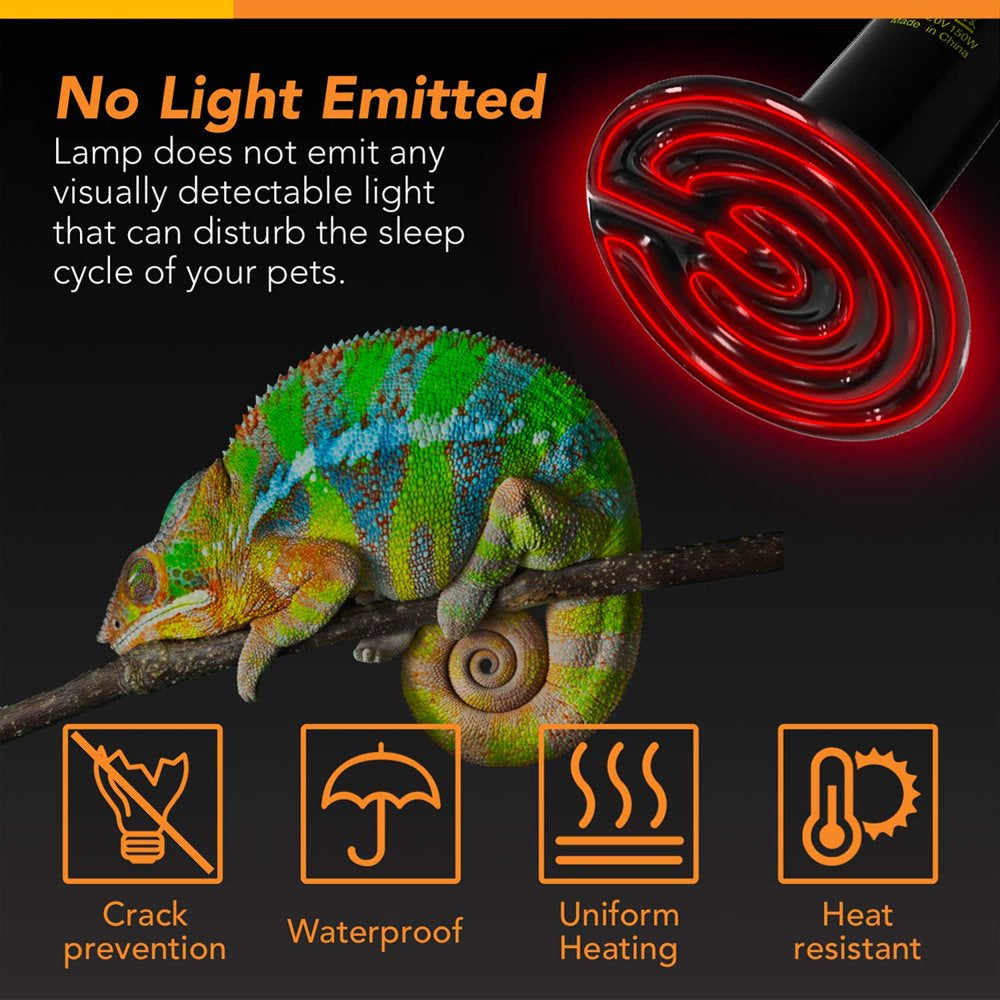 Simple Deluxe 150W Infrared Ceramic Heat Emitter Reptile Heat Lamp Bulb No Light Emitting Brooder Coop Heater for Amphibian Pet & Incubating Chicken Simple Deluxe