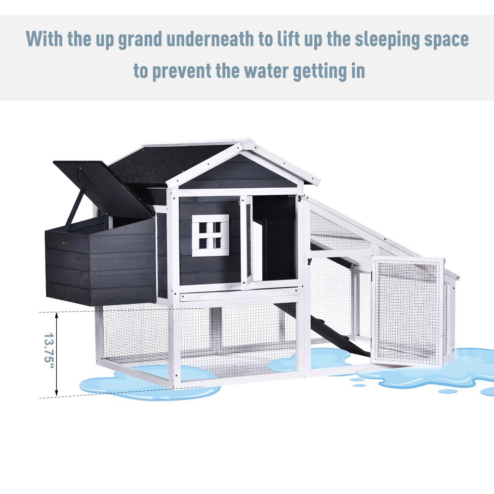 Eccomum Deluxe Chicken Hutch Cage Pet Coop House for Chicken Small Animal Habitat W/ Outdoor Run Removable Tray Animals & Pet Supplies > Pet Supplies > Small Animal Supplies > Small Animal Habitats & Cages Eccomum
