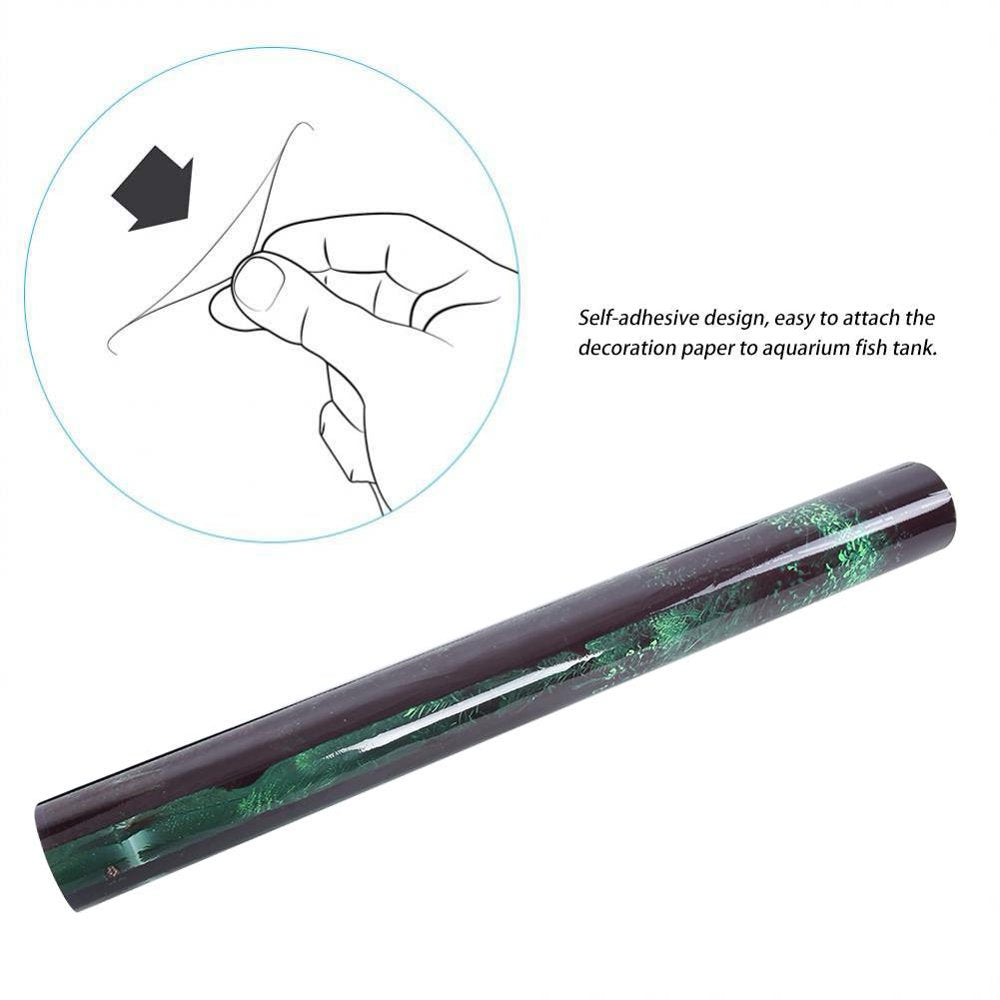 Tebru Aquarium Poster, PVC Adhesive Underwater Forest Tank Background Poster Backdrop Decoration Paper, Fish Tank Decor Paper Animals & Pet Supplies > Pet Supplies > Fish Supplies > Aquarium Decor Tebru 91*50cm