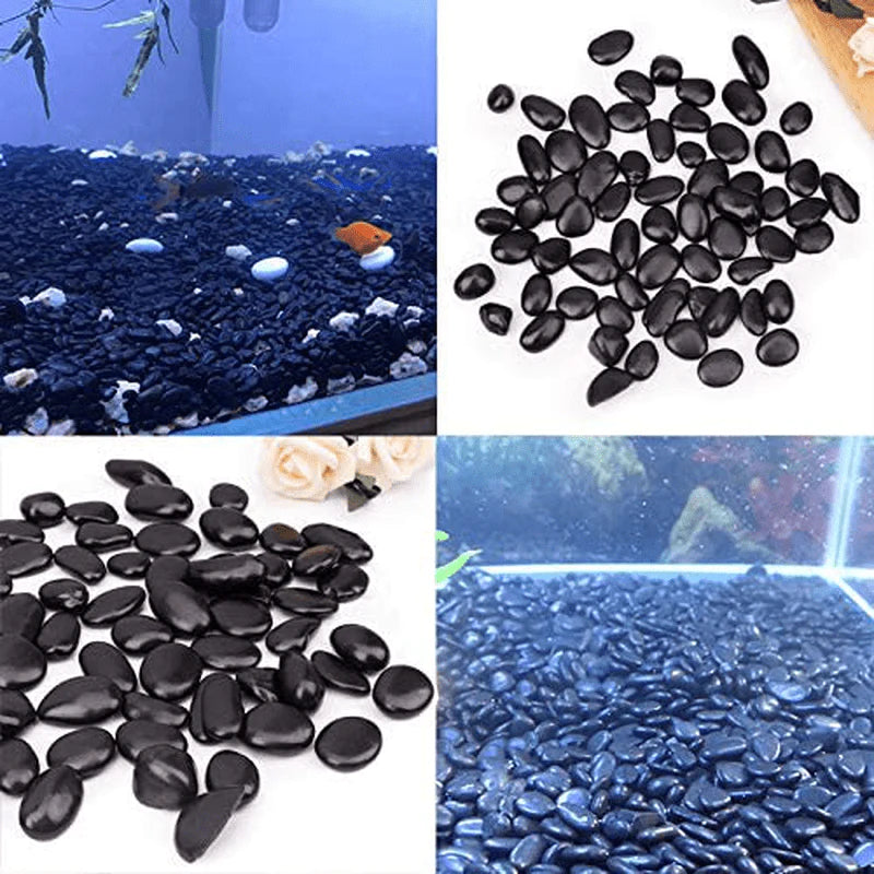 CFKJ 18 Pounds Black Pebbles Aquarium Gravel River Rock, Natural Polished Decorative Gravel,Garden Ornamental Pebbles Rocks,Black Decorative Stones,Black Pebbles, Decor Gravel for Landscaping (Black) Animals & Pet Supplies > Pet Supplies > Fish Supplies > Aquarium Decor CFKJ