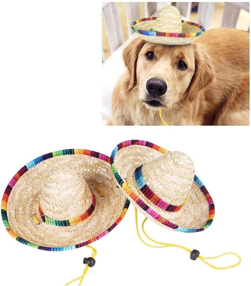 Cheeseandu 2Pack Handcrafted Pet Straw Hat with Adjustable Chin Strap, –  KOL PET