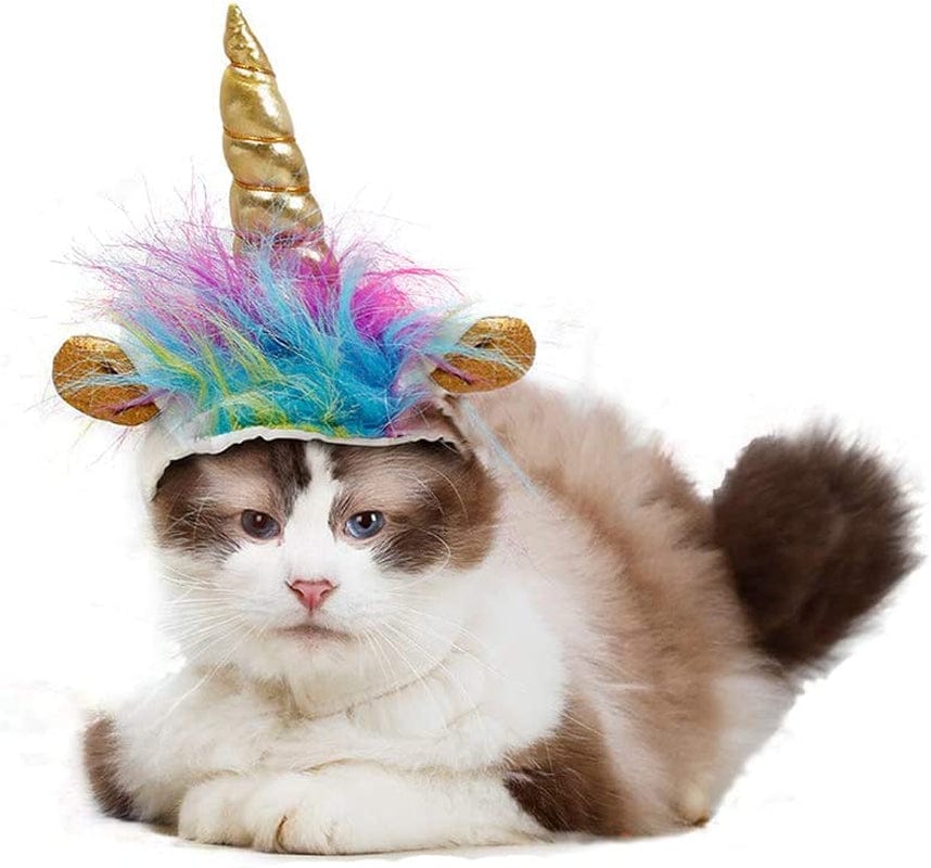 Cuteboom Cat Unicorn Hat Kitty Costume Hat with Ear Hole for Small