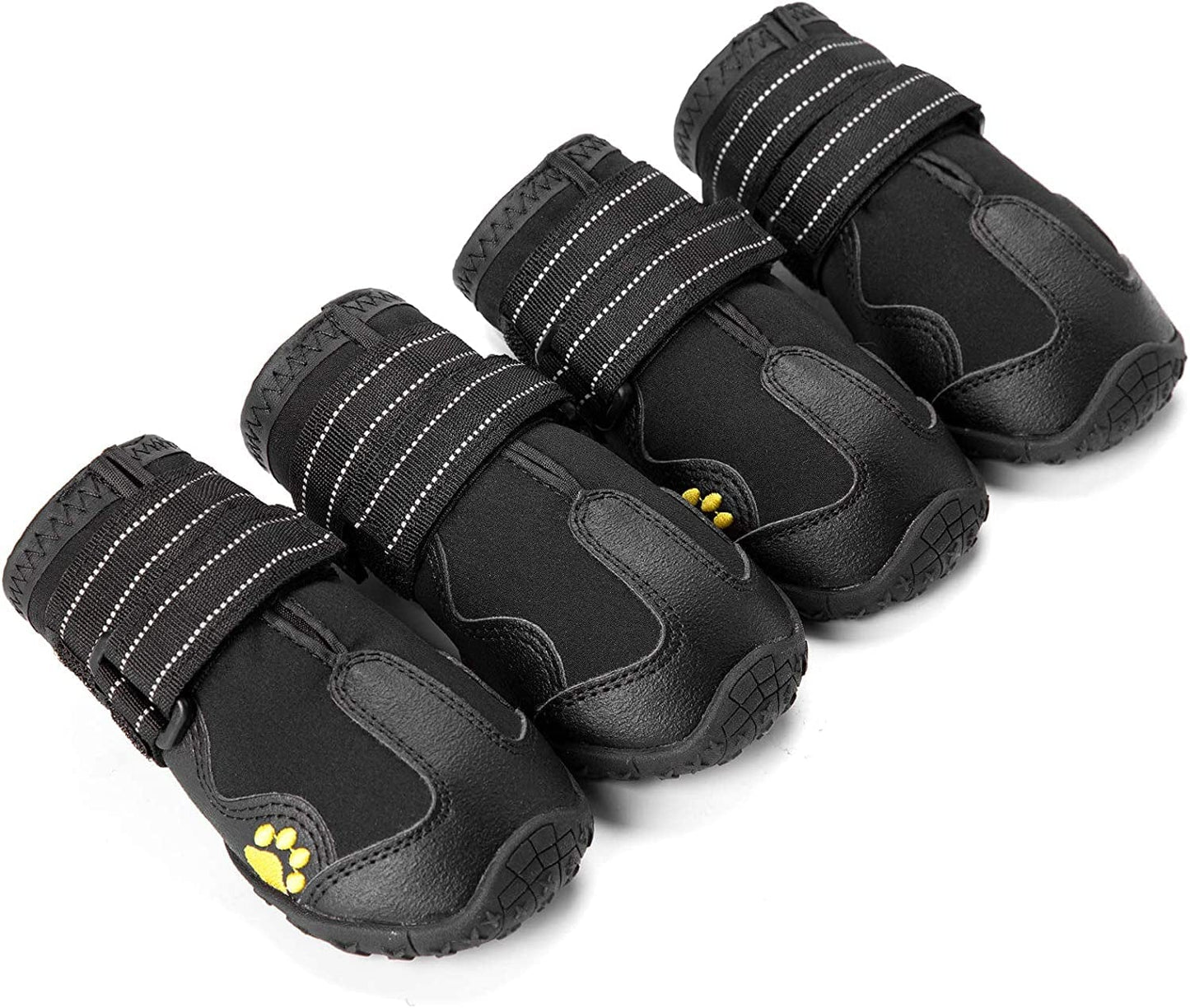 CUTEUP Dog Boots Waterproof Dog Shoes for Outdoor with Reflective Trim Rugged Anti-Slip Rubber Soles 4PCS (3, Black) Animals & Pet Supplies > Pet Supplies > Dog Supplies > Dog Apparel CUTEUP