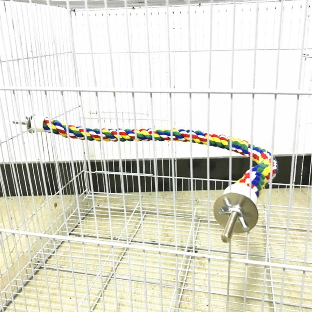 Bird Rope Perch Bungee Toys Colorful Flexible Step Parrot Ladder Swing Bridge Cotton Rope Stand Cage Accessories Animals & Pet Supplies > Pet Supplies > Bird Supplies > Bird Ladders & Perches Sunmark