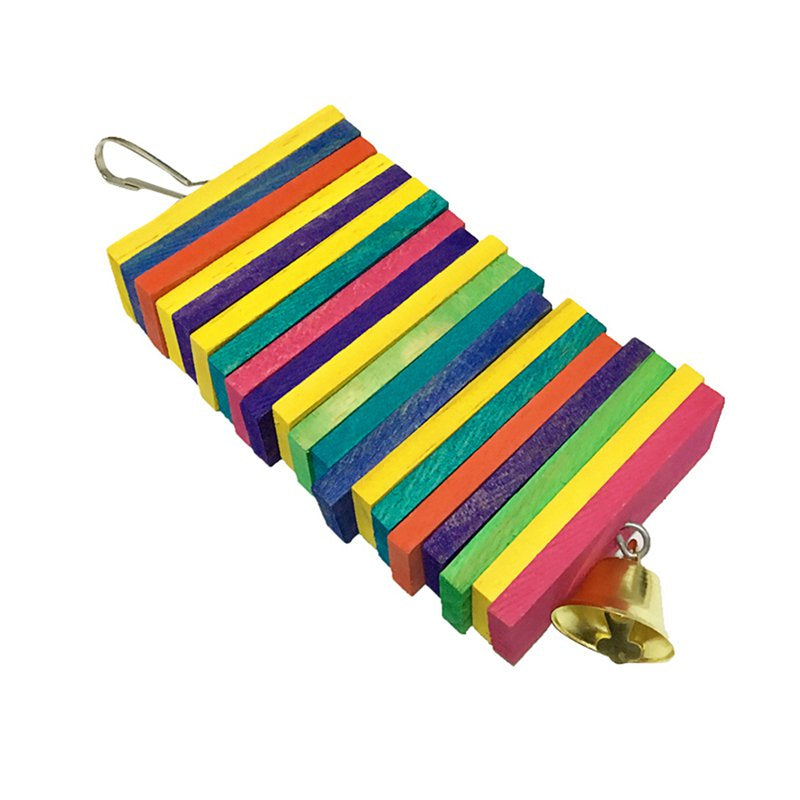 Pet Bird Toy Building Blocks Chew Bite-Resistant Toy Hanging Colorful Wooden Parrot Cage Animals & Pet Supplies > Pet Supplies > Bird Supplies > Bird Toys Ardorlove