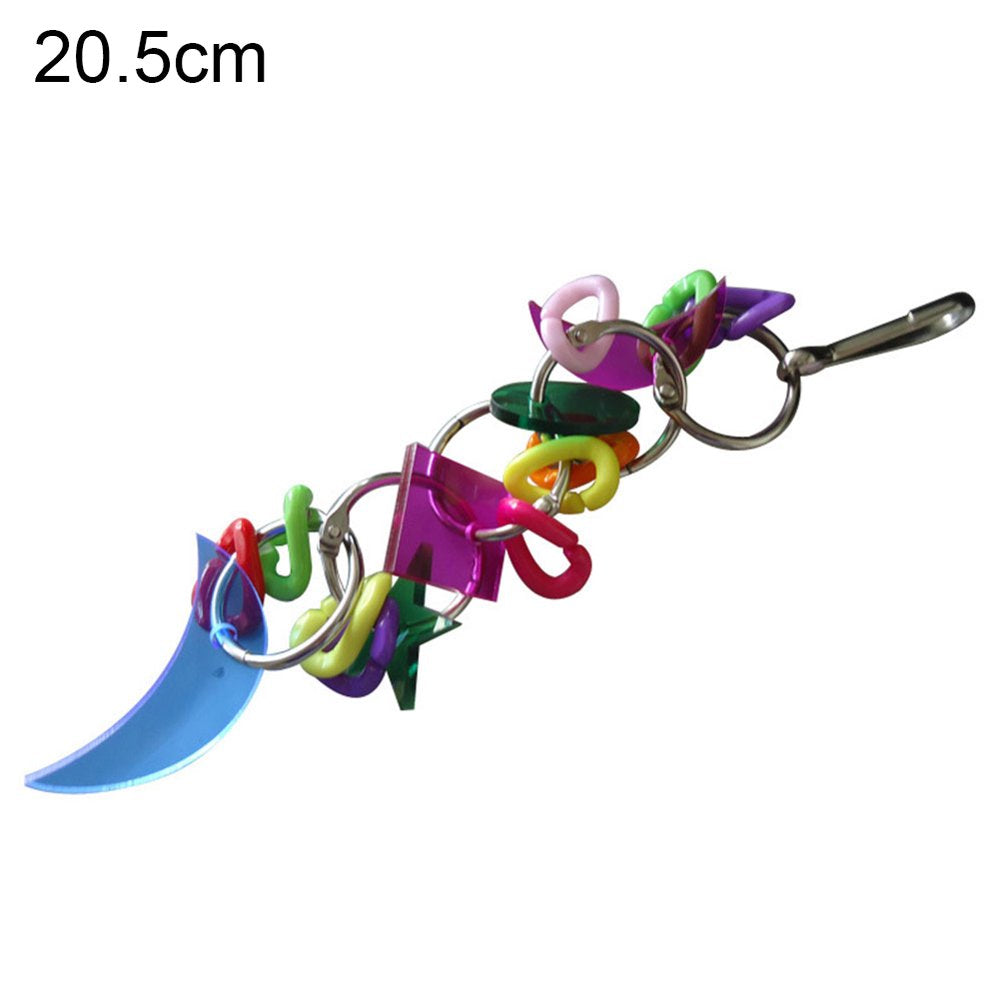 Meidiya Bird Chewing Toys,Hanging Colorful Acrylic Moon Parrot Chewing Toys Cage Accessories for Finch,Budgie,Parakeets,Cockatiels,Conures,Parrots Animals & Pet Supplies > Pet Supplies > Bird Supplies > Bird Cage Accessories Meidiya