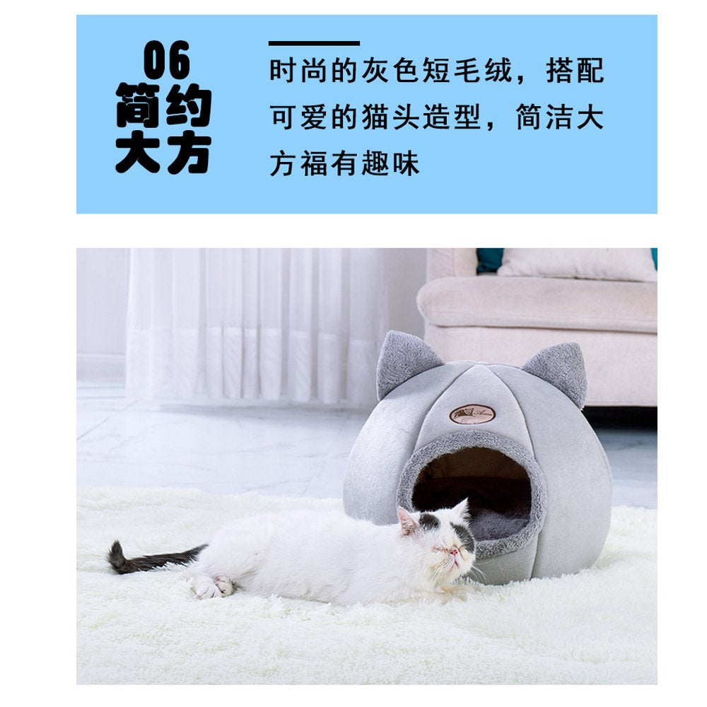 Warm Cat Bed Winter Soft Comfortable Pet Nest Indoor Semi-Enclosed Pet Cat Dog Sleeping Tent House Animals & Pet Supplies > Pet Supplies > Cat Supplies > Cat Beds Tickas