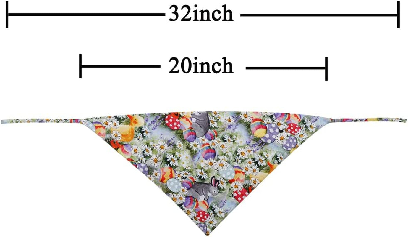 Easter Dog Bandana Reversible Triangle Bibs Scarf Accessories for Dogs Cats Pets Animals & Pet Supplies > Pet Supplies > Dog Supplies > Dog Apparel KZHAREEN