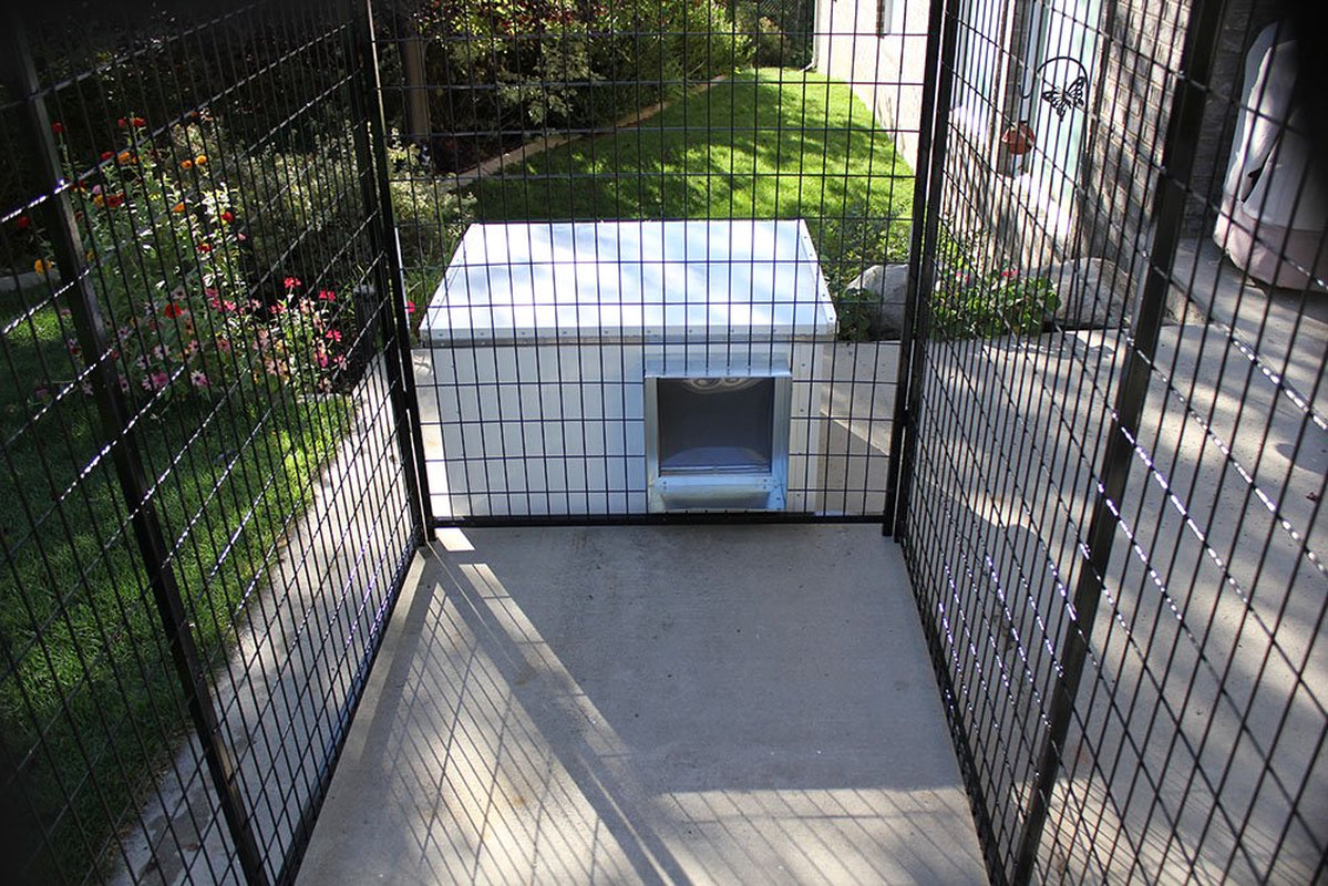 K9 Condo 4' X 8' Dog Run with Insulated Cube Dog House Combination-Basic Animals & Pet Supplies > Pet Supplies > Dog Supplies > Dog Kennels & Runs Cove Products
