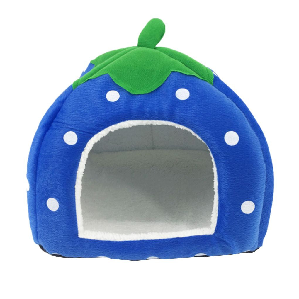 Pethome Strawberry Mongolian Dog Kennel Green Leaf Handle Dog Strawberry Bed Cat Collapsible Puppy House Animals & Pet Supplies > Pet Supplies > Dog Supplies > Dog Houses PetHome 28*28*27cm Deep Blue