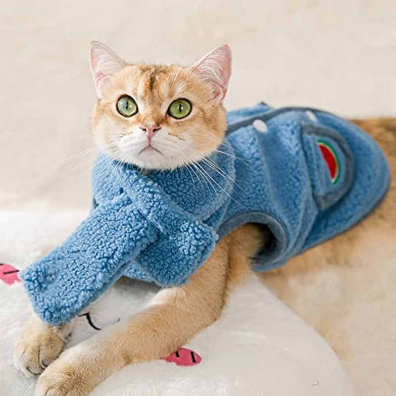 BADALO Pet Vest Winter Dog Clothes Medium Small Dog Warm Soft Pet Jacket Scarf/Blue/Xs Code Animals & Pet Supplies > Pet Supplies > Dog Supplies > Dog Apparel BADALO